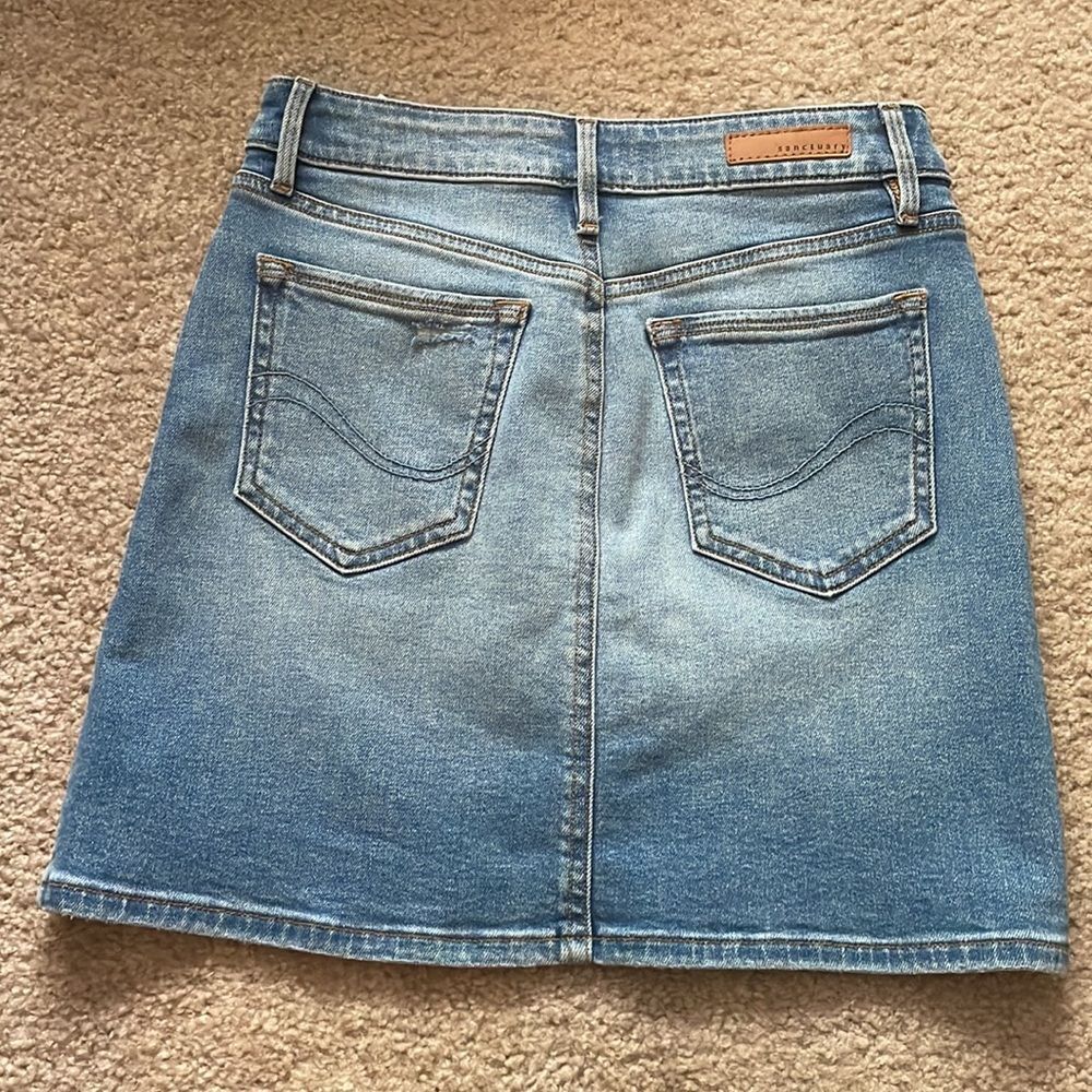 Sanctuary Denim Ryan 5 Pocket Distressed Mini Jean Skirt Women’s Sz 25 - Picture 9 of 9